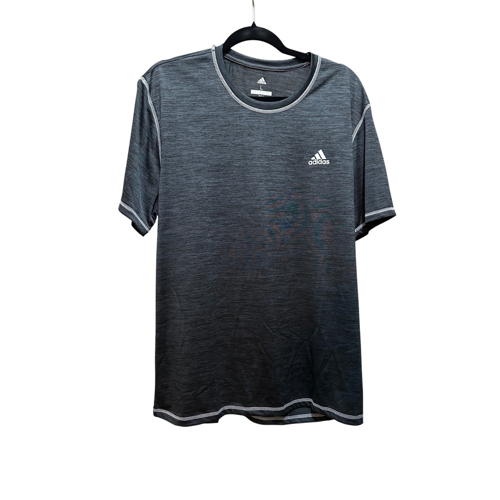Adidas Golf Mens Large‎ Gray Heathered Short Sleeve Performance T-Shirt Logo